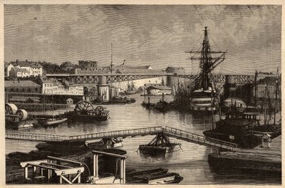 Brest - Le port militaire - Finistere - Bretagne - engraving in PATRIE - DESCRIPTION PECTURESSE DE LA FRANCE EN 6 VOLUES BY LUCIEN HUARD - end 19th century by Unknown artist