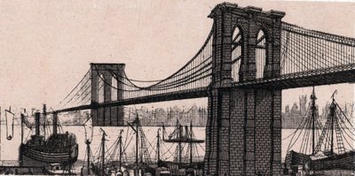 Brooklyn Bridge in New York, USA in 