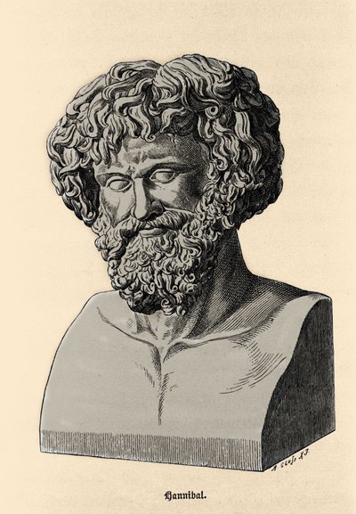 Bust of Hannibal or Annibal Barca (247 BC - 183 BC), Carthaginian general and statesman by Unknown artist