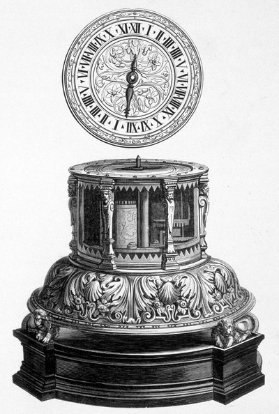 Cabinet Clock from the Valois Period - Engraving by Unknown artist