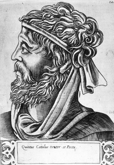 Caius Valerius Catullus dit Catulle (87 - 54 BC) Imaginary portrait, engraving of the 17th century by Unknown artist