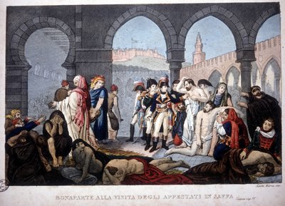 Campaign of Egypt (1798-1801): Napoleon visiting the Jaffa pestiferes in Egypt, circa 1800 by Unknown artist