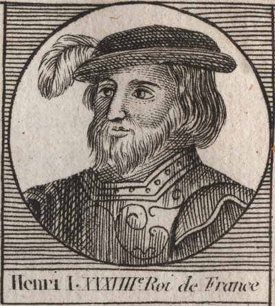 Capetians Dynasty: Portrait of Henry I (1009-1060), King of the Franks from 1031 to 1060 - engraving from 