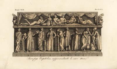 Capitoline Sarcophagus Bas Relief Representing the Nine Muses by Unknown artist