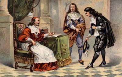 Cardinal Jules Mazarin (Giulio Raimondo Mazzarino or Mazarino) (1602-1661) received John the Baptist Colbert (1619-1683) by Unknown artist