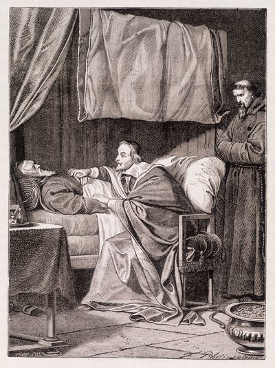 Cardinal Richelieu on the deathbed of Father Joseph by Unknown artist