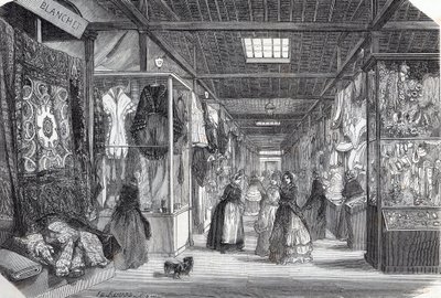 Carre du Palais Royal in Paris in the 19th century - Engraving in 