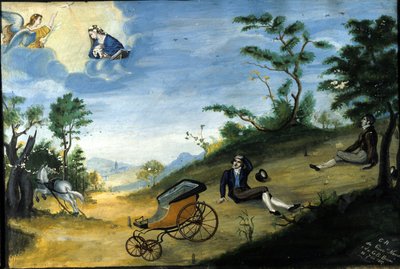 Carriage accident. Ex voto of 1827 from the sanctuary of the Madonna delle Grazie in Monza by Unknown artist