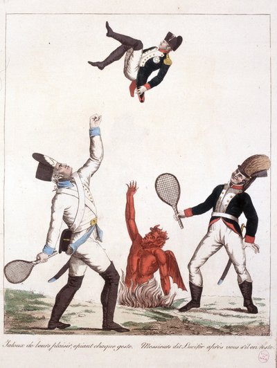 Cartoon about Napoleon Bonaparte - in Napoleon I, Caricatures, Dummy Collection. 1814 - 1815. B.H.V.P. by Unknown artist
