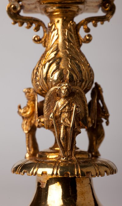 Cathedral treasure (Trésor de la Cathédrale). Reliquary cross. Metalsmithing with jewels. Origin abbey (Saint-Amand Tournai, ex-Elnone). 16th century. (detail) by Unknown artist