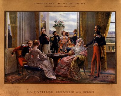 Champagne served at the royal table in 1840 - Advertising poster for the Delbeck champagne 