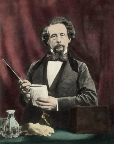Charles Dickens during a reading around 1860 by Unknown artist