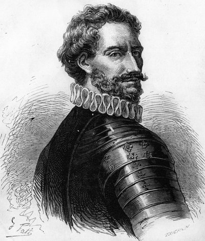 Portrait of Charles de Montpensier (1490-1527), Duke of Bourbon and Constable of France. Engraving of the 19th century by Unknown artist