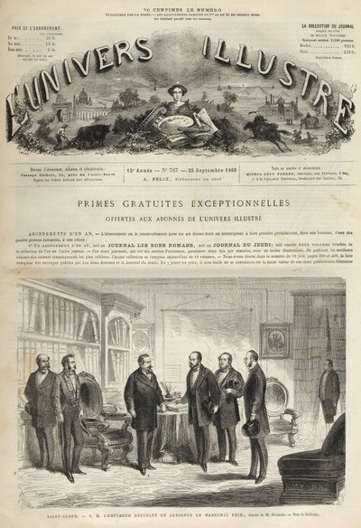 Chateau de Saint-Cloud Napoleon III Receiving Juan Prim by Unknown artist