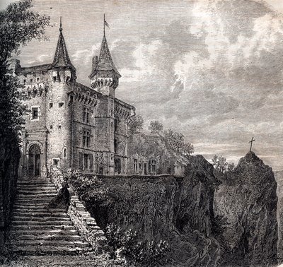 Chateau de la Rochelambert at Saint Paulien (engraving) by Unknown artist