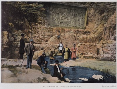 Chechan Alia, Shah Fath Ali and his children visiting an Egyptian monument by Unknown artist