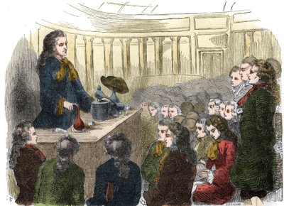 Chemistry course by Guillaume-François Rouelle (1703-1770), French chemist, at the Academy of Sciences in 1744. Engraving from 1861. by Unknown artist