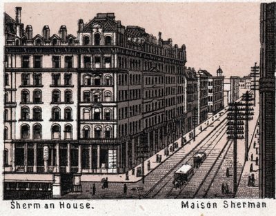 Chicago, United States: view of Sherman House. The world illustrates 168 views. Undated (late 19th century) by Unknown artist