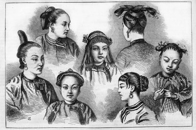 Chinese fashion and hairstyles in the 19th century by Unknown artist