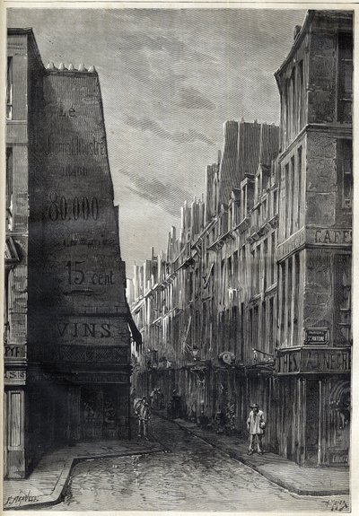 Cholera epidemic in Paris - rue Sainte Marguerite (engraving) by Unknown artist