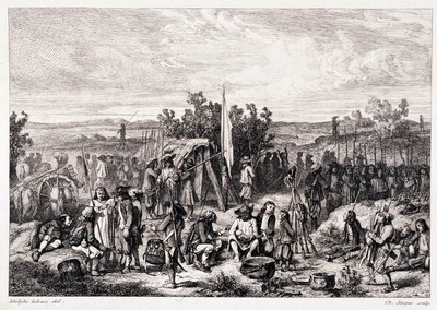 Chouans au bivouac - in La bretagne ancienne et moderne by Pitre-Chevalier, edited by W. Coquebert by Unknown artist