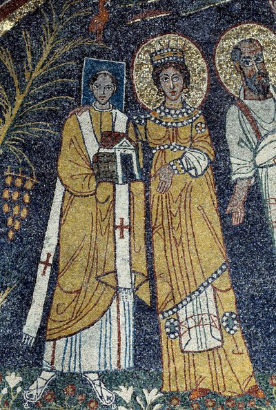 Christ among St Paul, St Cecilia, St Pascal, St Peter, St Valeriano and St Agata by Unknown artist