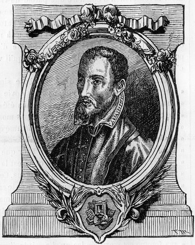 Christophe Plantin, Antwerp Printer of French Origin. 19th Century Engraving by Unknown artist