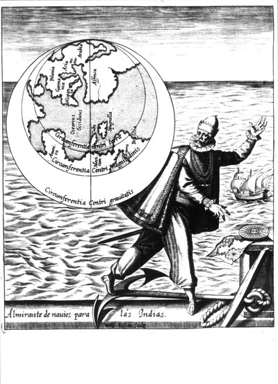 Christopher Columbus in Nova Tipus Transacto Navigatio Novi Orbi by Philoponus Honorius by Unknown artist