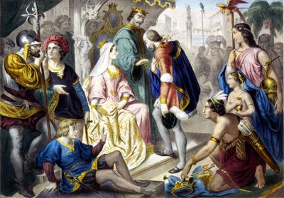 Christopher Columbus before King Ferdinand II of Aragon and Queen Isabella I of Castile, on his return from America by Unknown artist