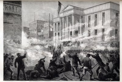 Cincinnati Courthouse riots of 1884 - a riot started after a jury verdict of manslaughter after a notorious murder trial, 28 March 1884 by Unknown artist