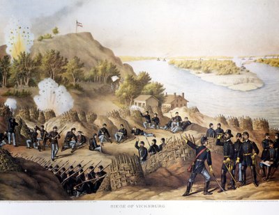 Civil War (1861-1865), American Civil War. Siege of Vicksburg (on the border of Arkansas and Mississippi), the city was taken by General Grant (and the Northerners), the city fell after forty days of siege (May 19 to July 4) by Unknown artist