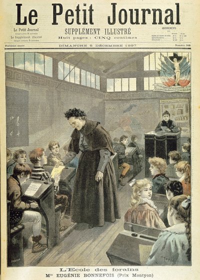 Classroom of the School of the Fairgrounds: Montyon Prize to Eugénie Bonnefois - in 