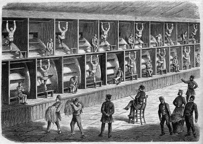 Coldbath Fields Prison - House of Correction in London - the treadmill - Coldbath Fields - London Engraving 1868 by Unknown artist