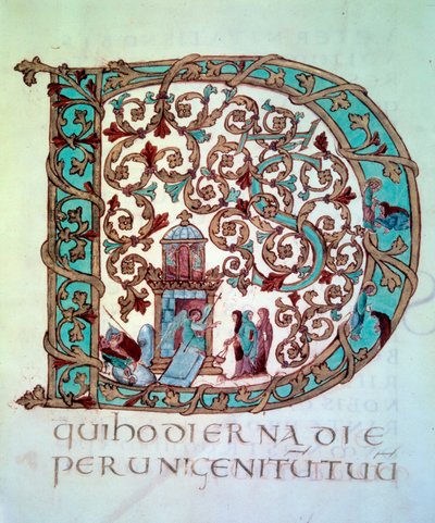 Collection of Easter: Large Initial D with the Holy Women at the Tomb by Unknown artist