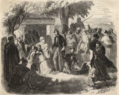 Conquest of Algeria: expedition to Great Kabylia in 1857: surgeons of the French army. Engraving in 