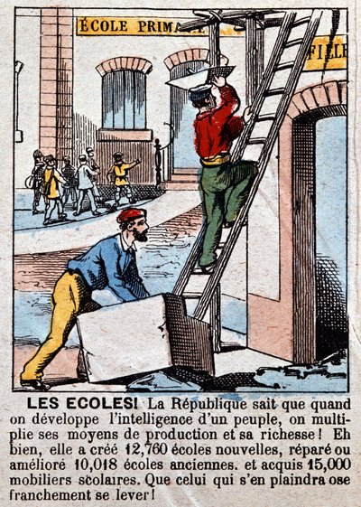 Construction of schools by workers - in 