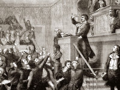 Convention of 21 September 1792: Jean Paul Marat at the tribune - in “Histoire de France” by Henri Martin by Unknown artist