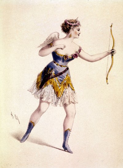 Cora Pearl, English courtesan, in the role of Cupid in the Opera 