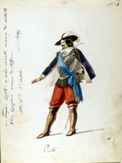 Costume for the Character of Arrigo in the Opera Giovanna de Guzman. Anonymous Costume for the Scala Theatre in Milan in 1856 by Unknown artist