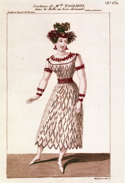 Costume of dancer Maria Taglioni (1804-1884) in the ballet Sleeping Beauty by Pyotr Ilyich Tchaikovsky by Unknown artist