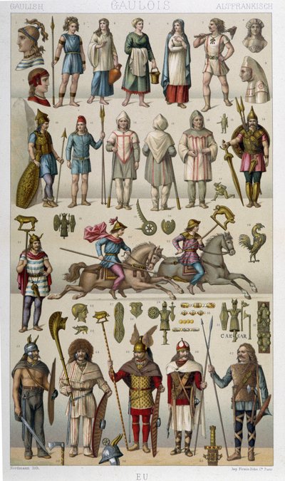 Costumes, armor and weapons of the Gallic and their warriors by Unknown artist