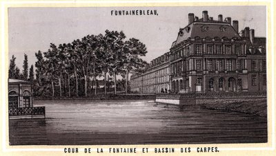 Cour de la Fontaine and Basin des Carpes de Fontainebleau (Seine and Marne, Ile-de-France region, France) by Unknown artist