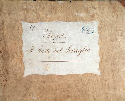 Cover of the Score for Die Entführung aus dem Serail, Opera by Mozart (Lichtenthal Version) by Unknown artist
