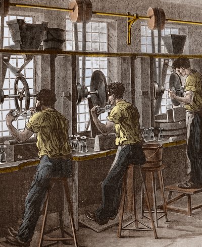 Crystal and Glass Cutting - Polishing of Crystal Glass by Unknown artist