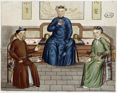 Daily Life of the Chinese: Tea and Tobacco - Engraving by Unknown artist