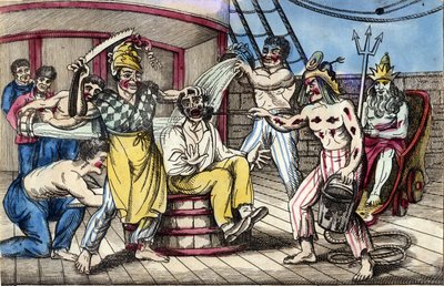 Daily Life Aboard Warships: Hazing Scene During the Passage of Ecuador by Unknown artist