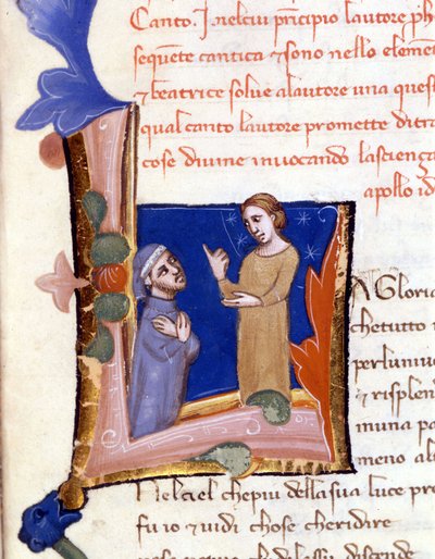 Dante Greeted by Beatrice at the Entrance to Paradise. (Lettrine 