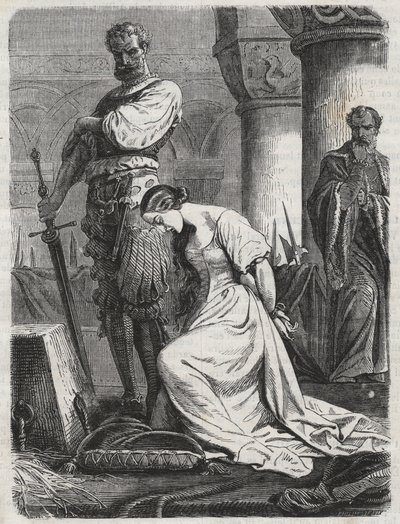 Death of Katherine Howard, Wife of Henry VIII engraving 1864 by Unknown artist