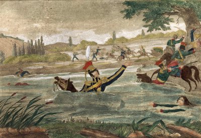 Death of Prince Joseph Antoni Poniatowski (born 1763) at the passage of the Eelster in 1813 by Unknown artist