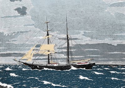 Mary Celeste Found Abandoned in the Atlantic, December 1872. Engraving 19th Century by Unknown artist